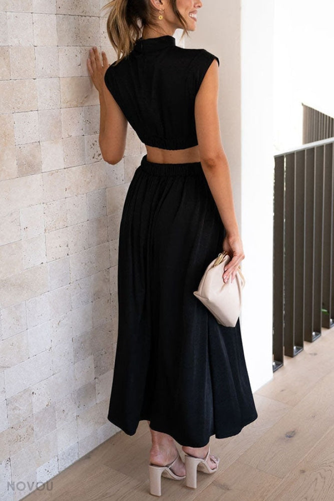 [50% off] Lorna™ Turtleneck Waist Cut Out Summer Midi Dress