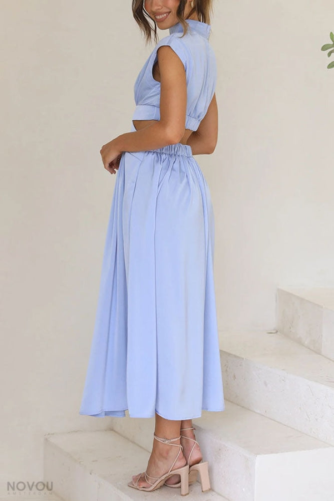 [50% off] Lorna™ Turtleneck Waist Cut Out Summer Midi Dress