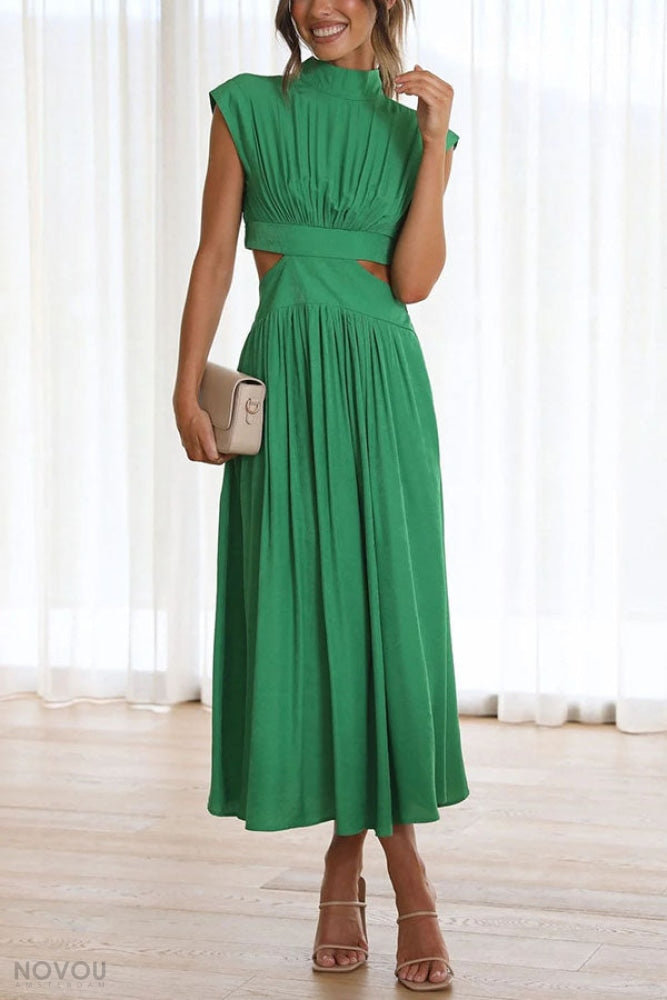 [50% off] Lorna™ Turtleneck Waist Cut Out Summer Midi Dress