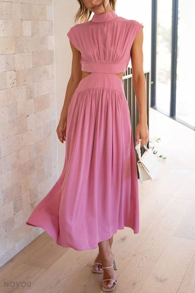 [50% off] Lorna™ Turtleneck Waist Cut Out Summer Midi Dress