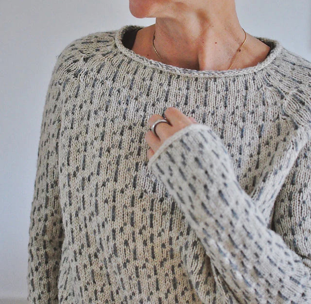 Chic grey jumper with a boat neckline