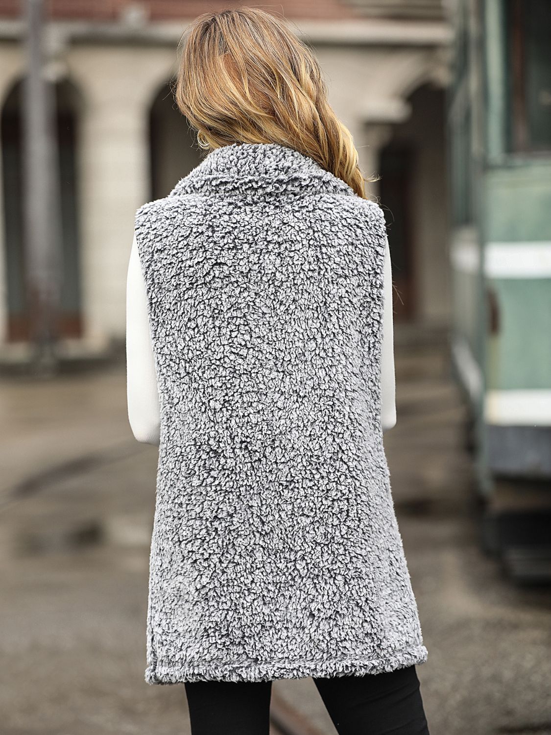 Women's - Full Size Button Down Collared Neck Vest - Stylish & Versatile Layering Piece