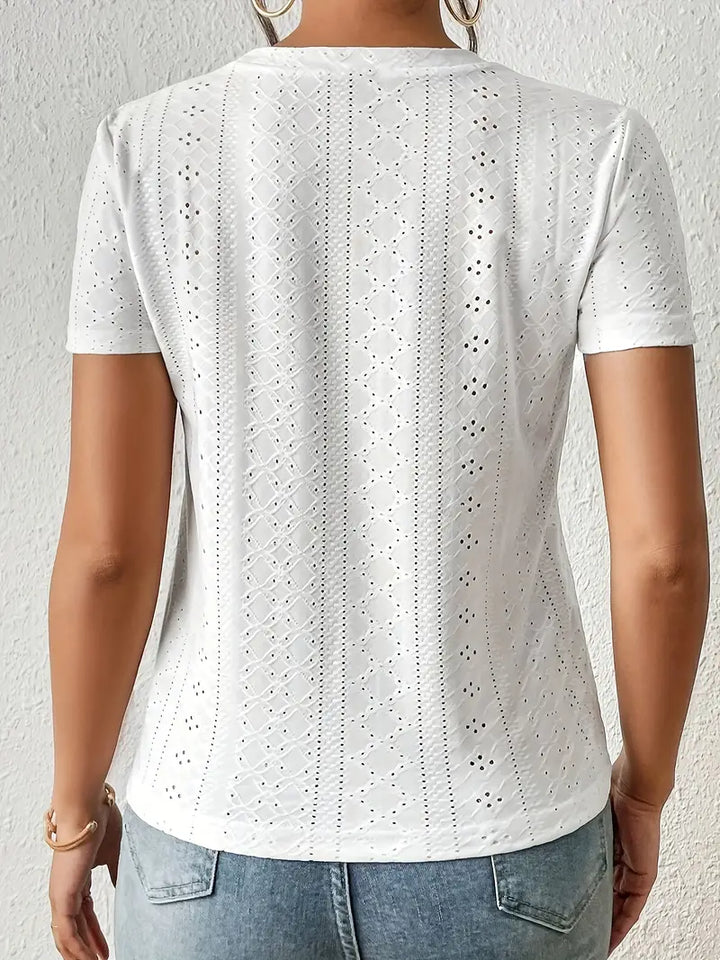 Short-sleeved hollow shirt