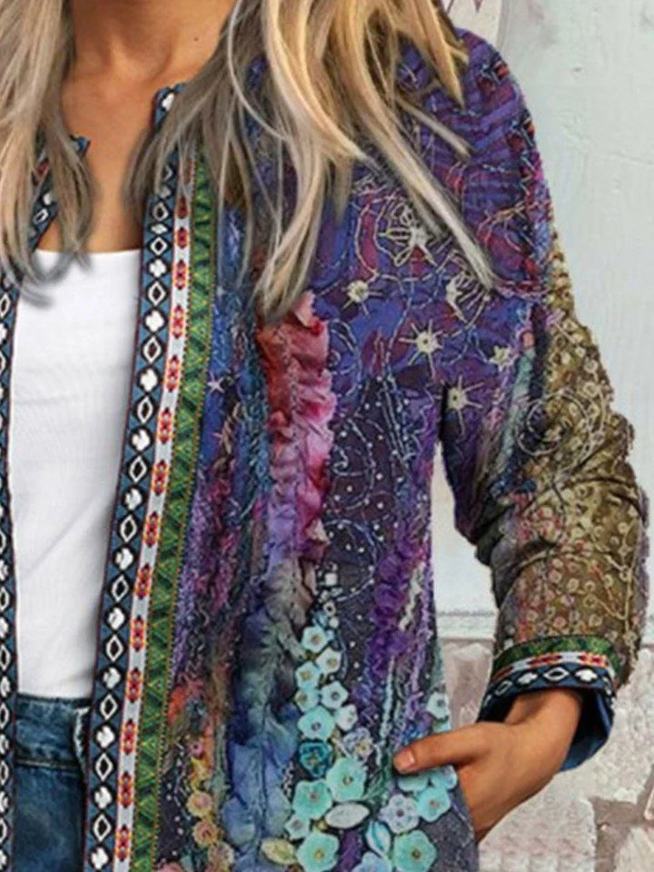 Ibiza style retro print leisure jacket