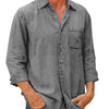 Casual single-coloured long-sleeved shirt for men