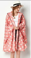 Poncho with geometric graphic print