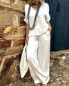 Women's - Elegant Blouse and Trouser Set - Chic Style - Perfect for Any Occasion - Comfortable and Stylish Outfit