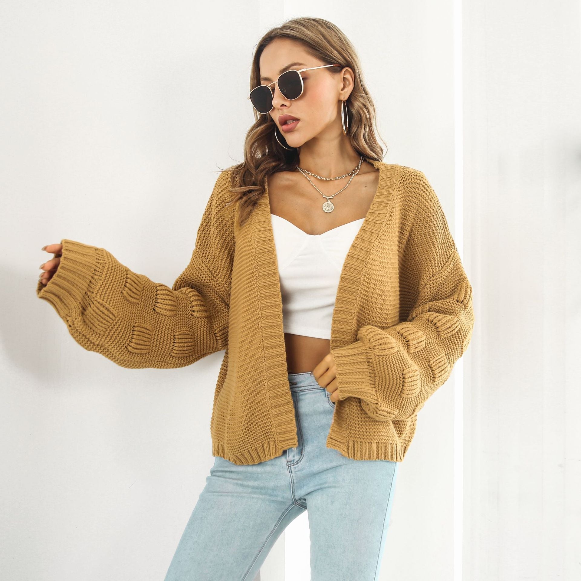 Ana™ cardigan with puff sleeves