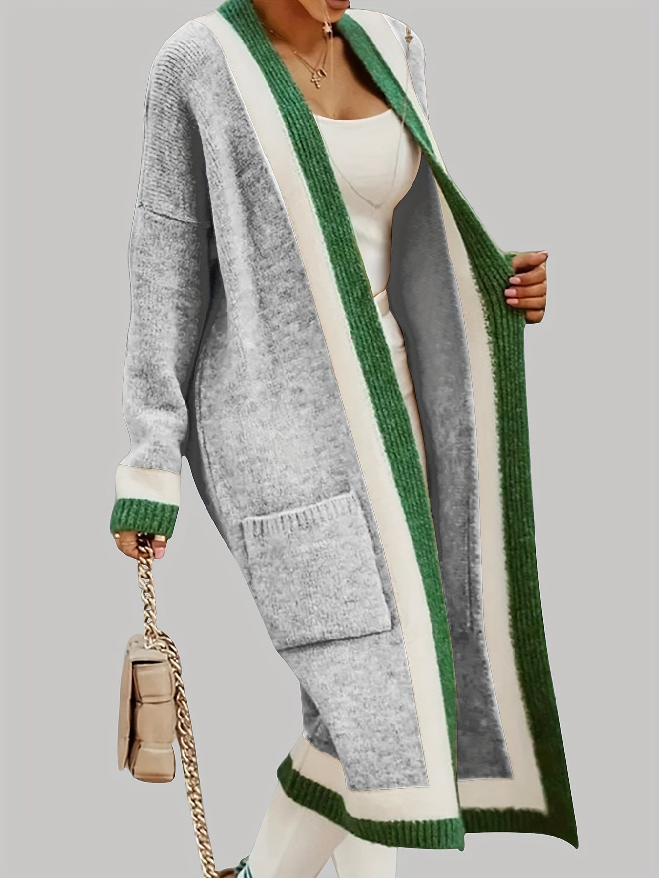Women's - Long Cardigan - Vintage Style