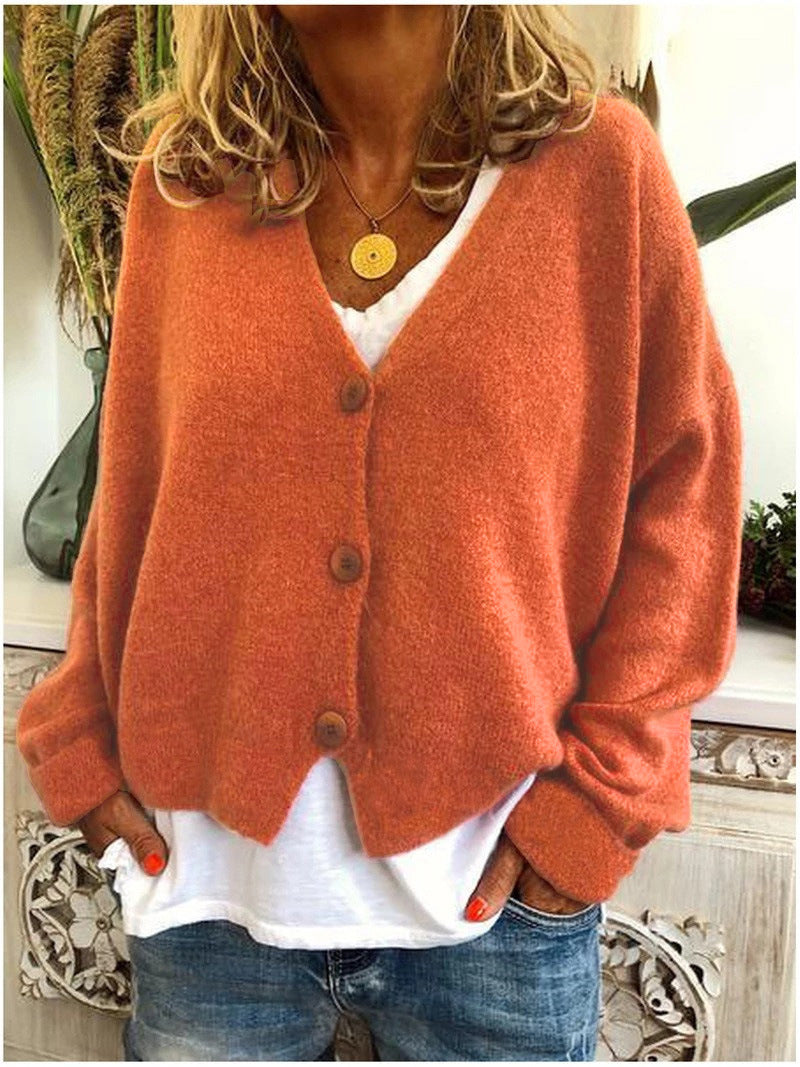 Women's - Cozy Cardigan - Soft Material - V Neck - Comfort and Style