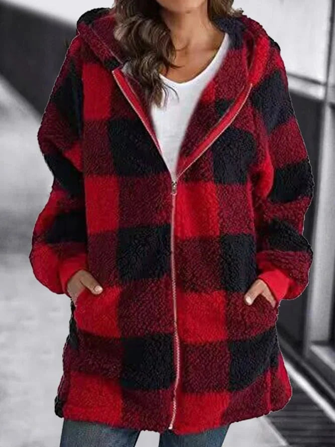 Georgia™ Loose checked oversized coat