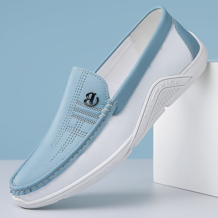 Men's - Slip-On Shoes - Comfortable Non-Slip Loafers with Colour Block Design - Perfect Everyday Footwear