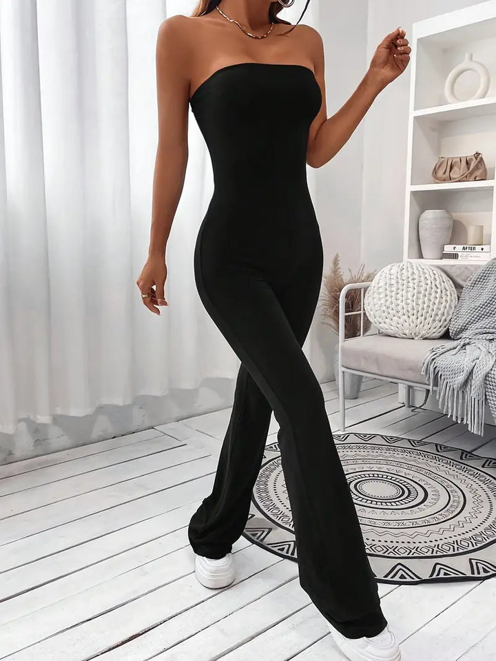 Sturdy Jumpsuit With Wide Legs and Flared Legs