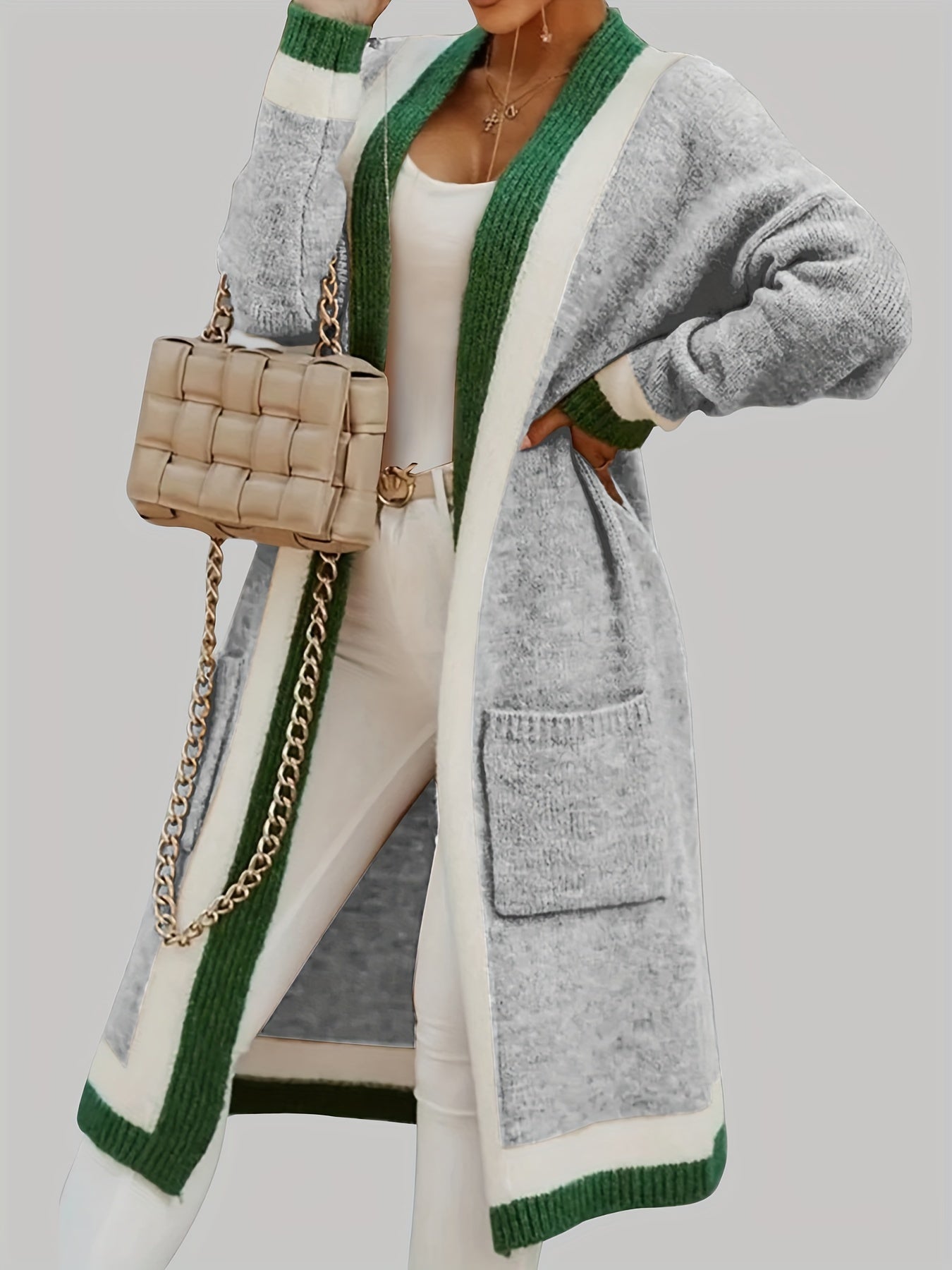Women's - Long Cardigan - Vintage Style