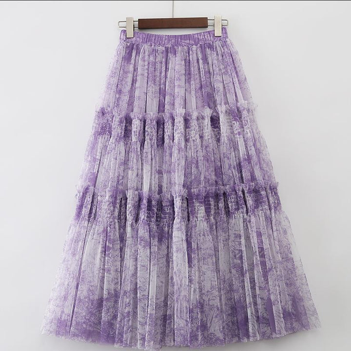 Modern Ink Print Skirt Elasticated Waist Sewing Thread