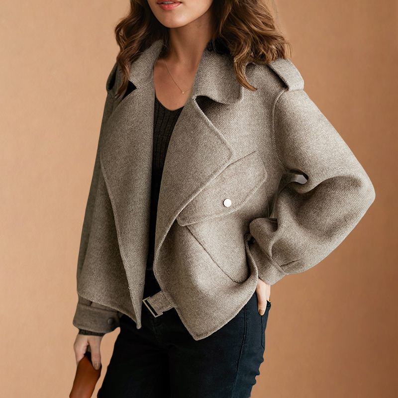 Comfortable crepe wool jacket