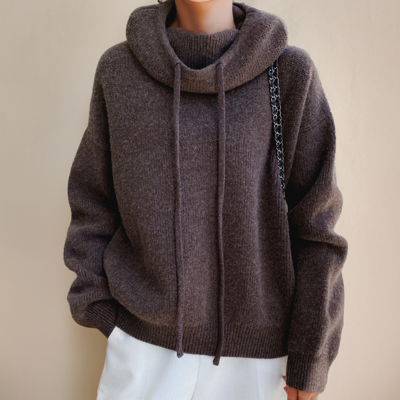 Women's - Turtleneck Hoodie - Merino Wool - Cosy & Stylish Layering Essential