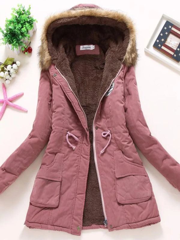 Slim-fit parka with hood, comfortable and fashionable