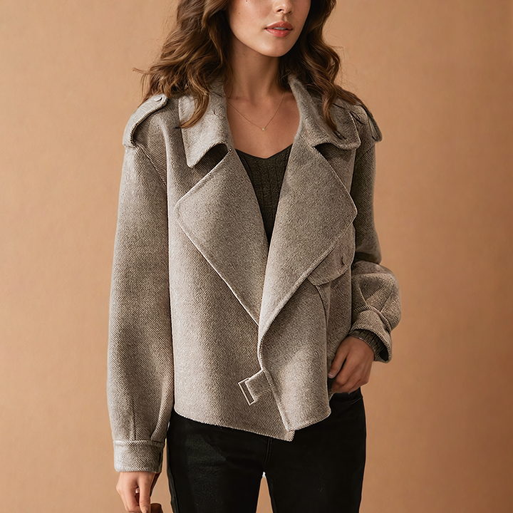 Comfortable crepe wool jacket