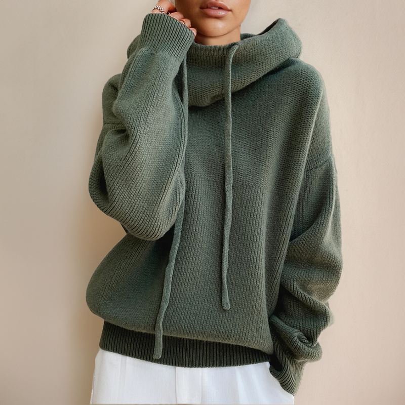 Women's - Turtleneck Hoodie - Merino Wool - Cosy & Stylish Layering Essential