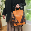 Backpack in two-colour look with tassel pendant