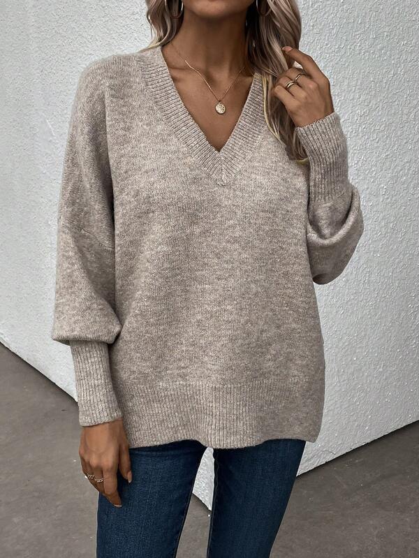 Grey monochrome long-sleeved jumper