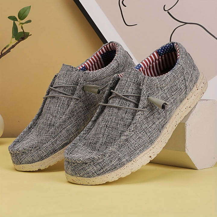 Men's - Slip-On Loafers - Comfortable Non-Slip Casual Shoes with Flag Design - Stylish Footwear