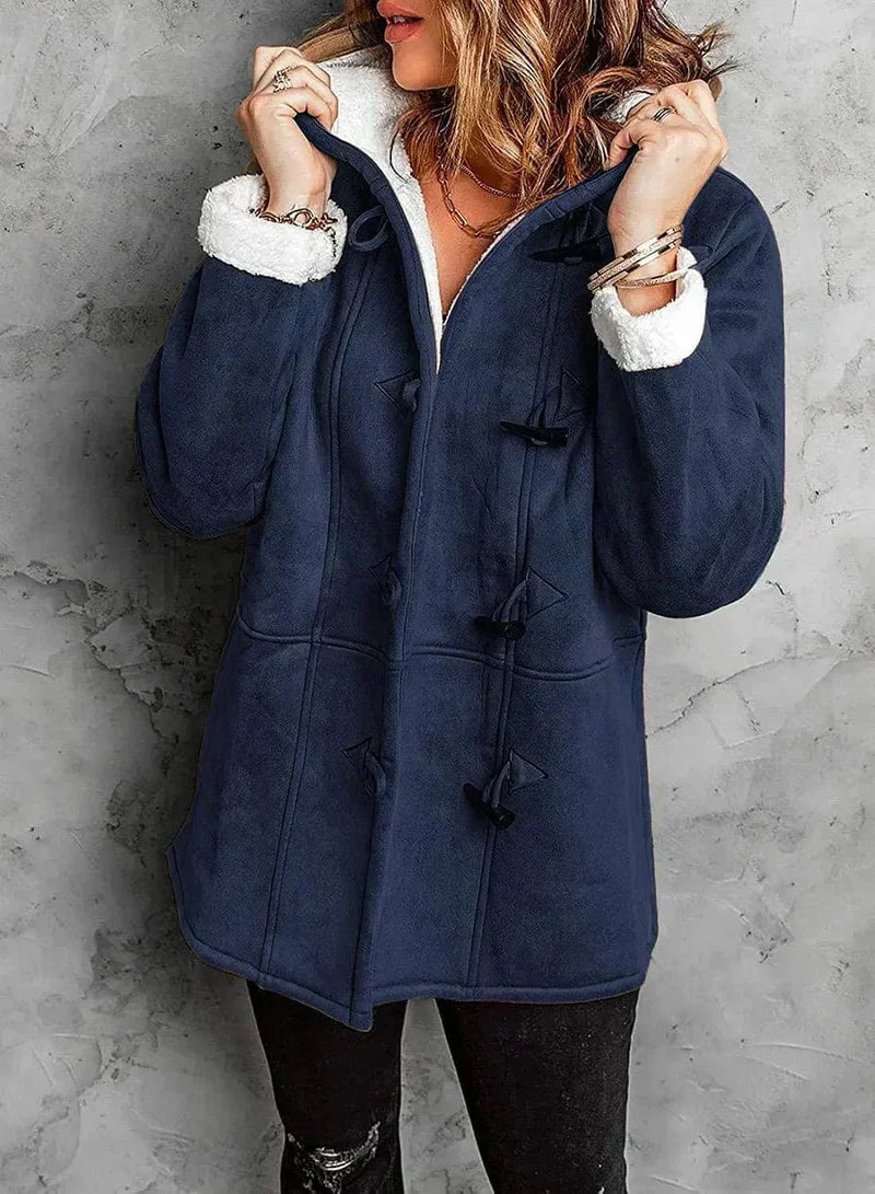 Women's - Hooded Coat - Polyester Blend - Fleece-Lined - Winter Outerwear