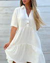 Women's - Comfortable Dress with Lapel - Stylish Design for Everyday Wear - Perfect for Any Occasion