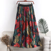 Modern High Waist Slim Fit A-Line Chiffon Printed Pleated Skirt