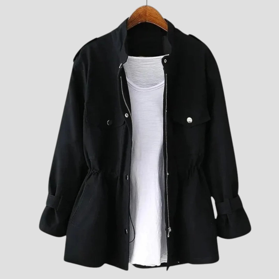 Women's - Lightweight Cinched Utility Jacket - Versatile & Stylish Outerwear