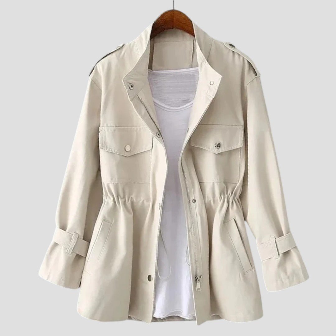 Women's - Lightweight Cinched Utility Jacket - Versatile & Stylish Outerwear