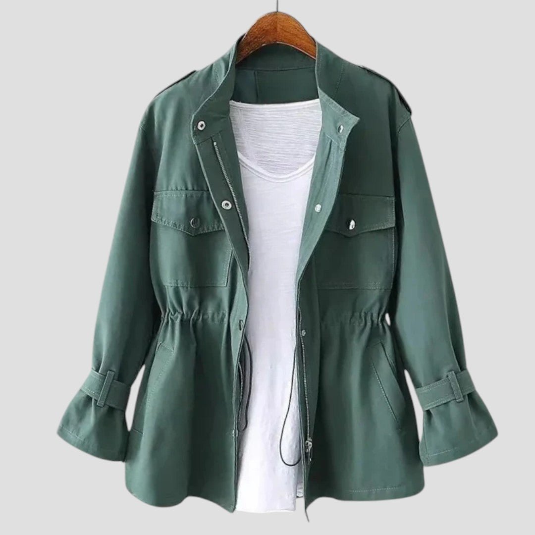 Women's - Lightweight Cinched Utility Jacket - Versatile & Stylish Outerwear