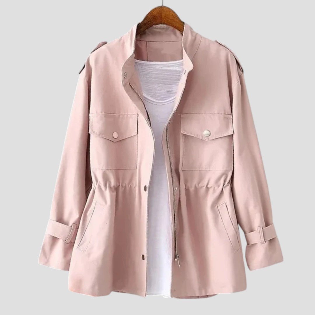 Women's - Lightweight Cinched Utility Jacket - Versatile & Stylish Outerwear
