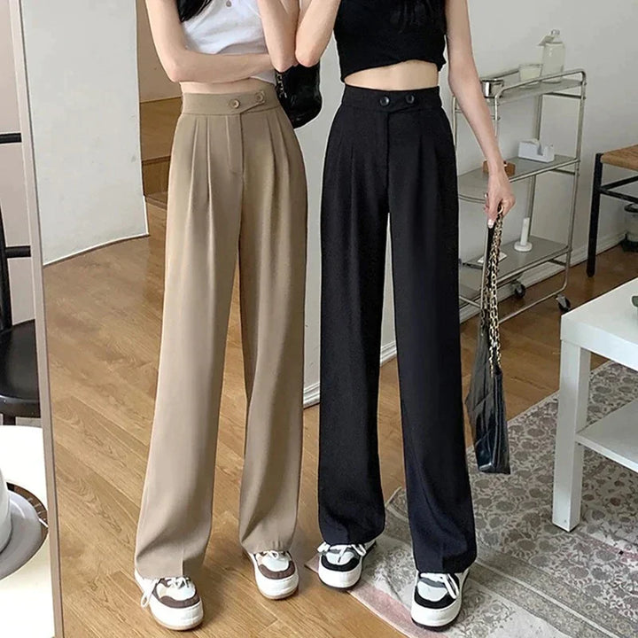 Baggy trousers with wide legs