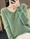 Ladies jumper with V-neck