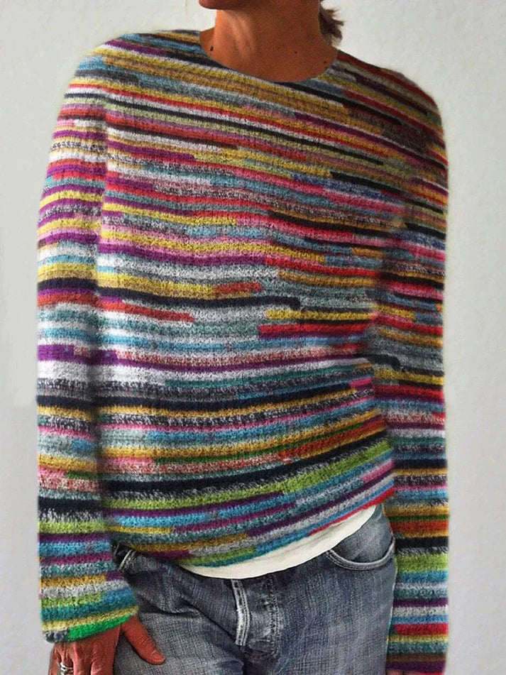 Unique striped jumper with long sleeves