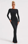 Elegant black backless dress