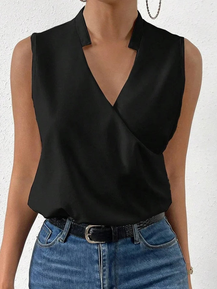 V-neck sleeveless blouse