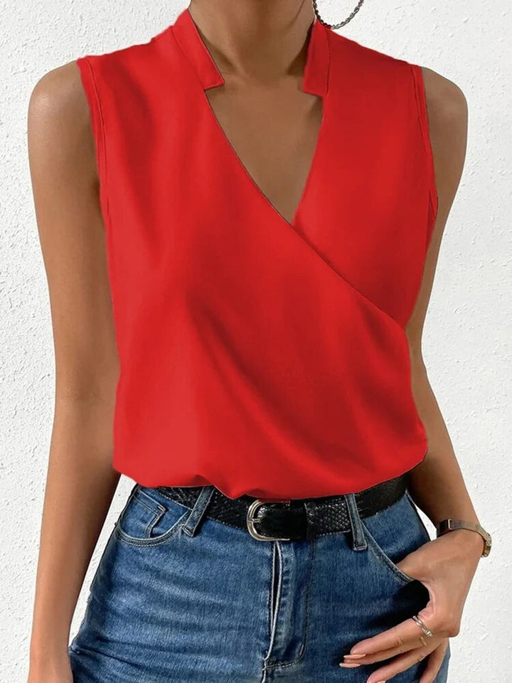 V-neck sleeveless blouse