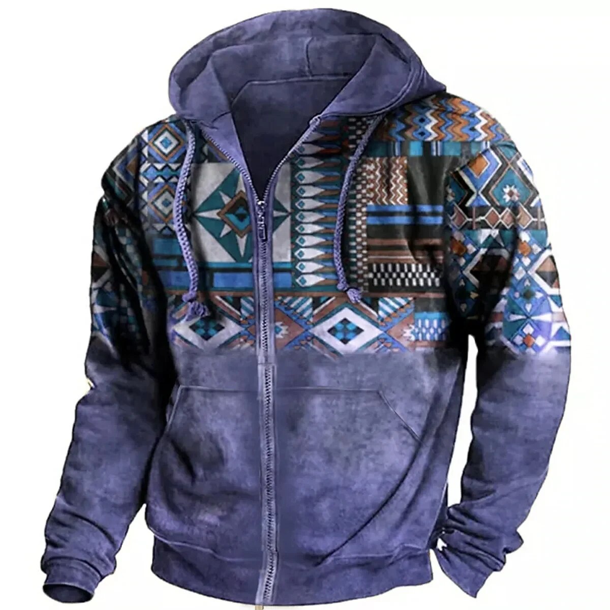 Men's - Retro Hoodie - Soft Cotton Blend Pullover - Casual Outdoor Style