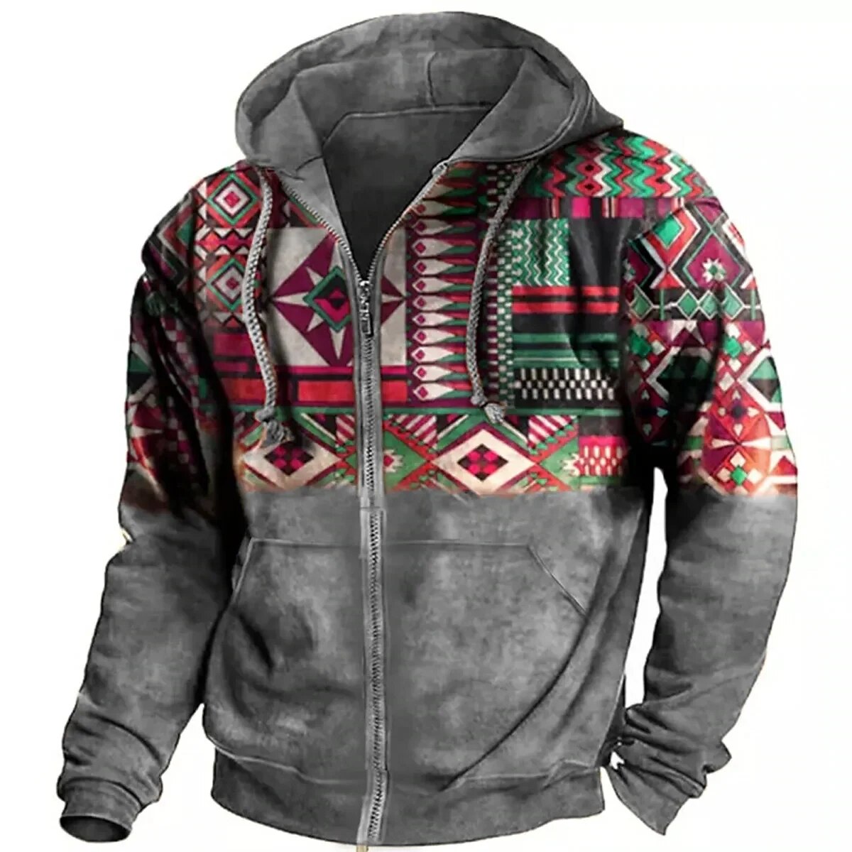 Men's - Retro Hoodie - Soft Cotton Blend Pullover - Casual Outdoor Style