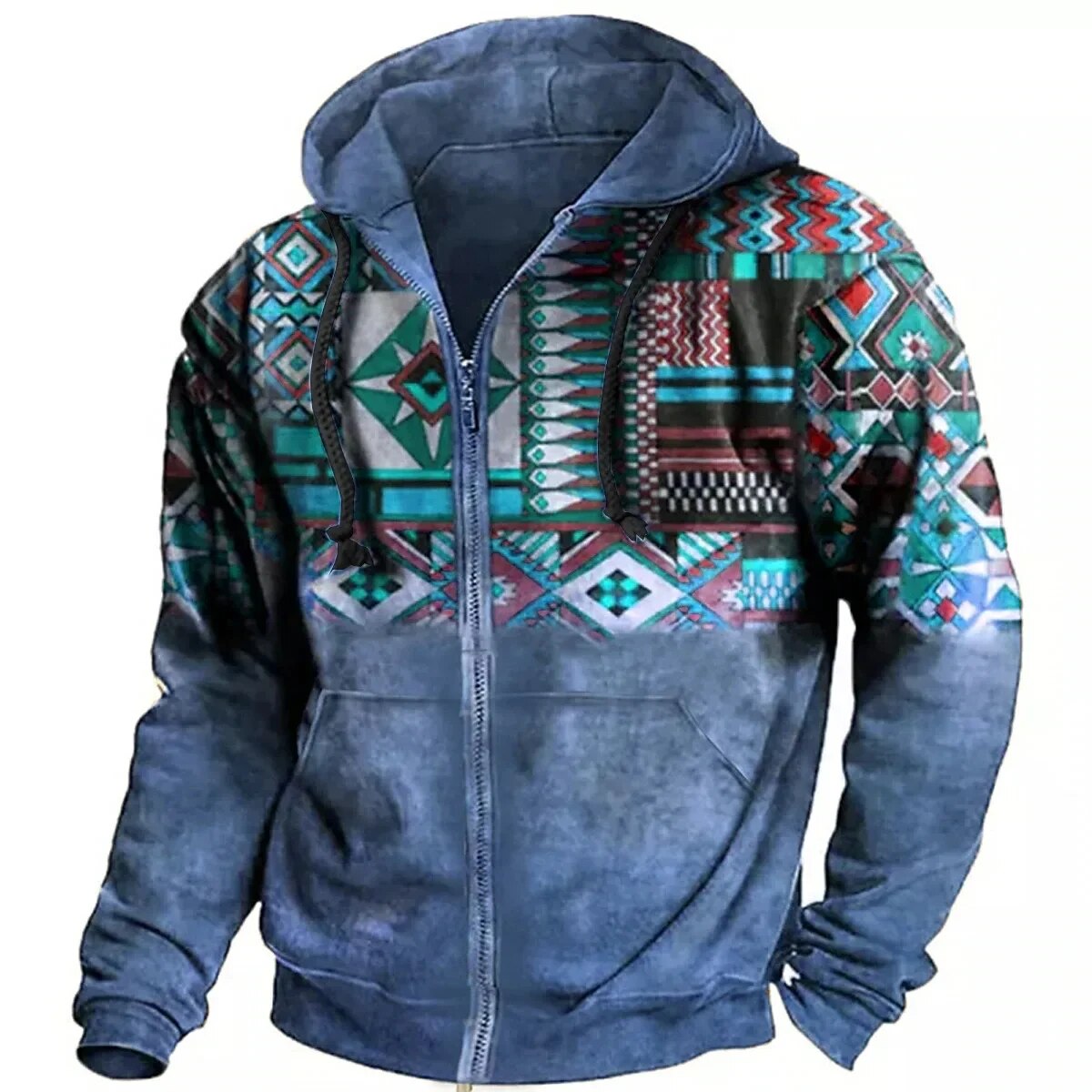 Men's - Retro Hoodie - Soft Cotton Blend Pullover - Casual Outdoor Style