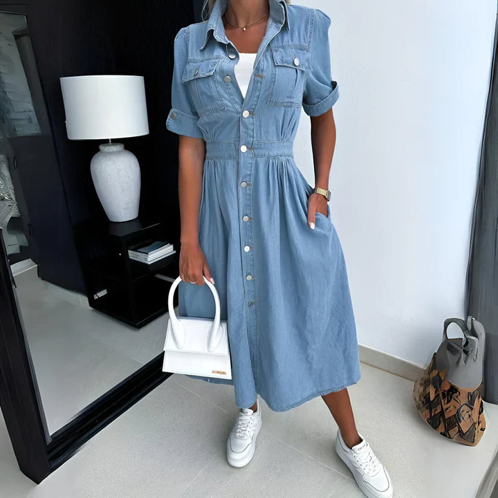 Denim midi dress