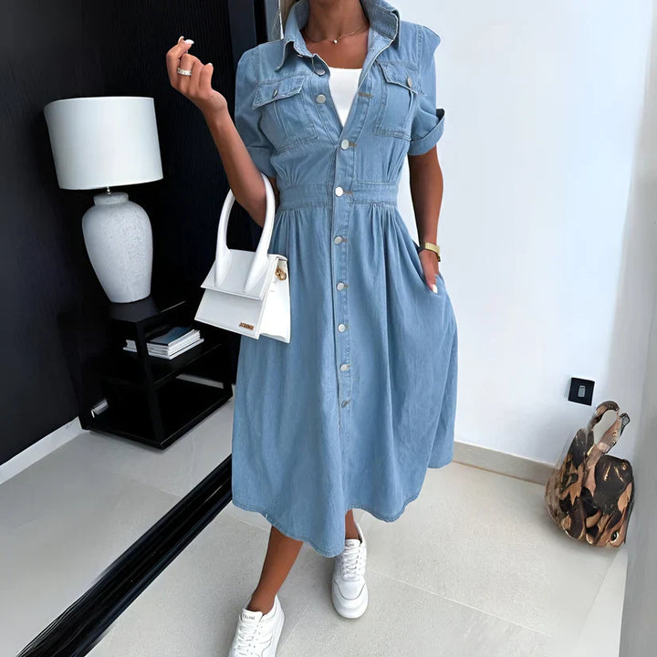 Denim midi dress