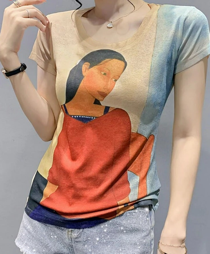 Ivana - Summer T-shirt with cartoon print