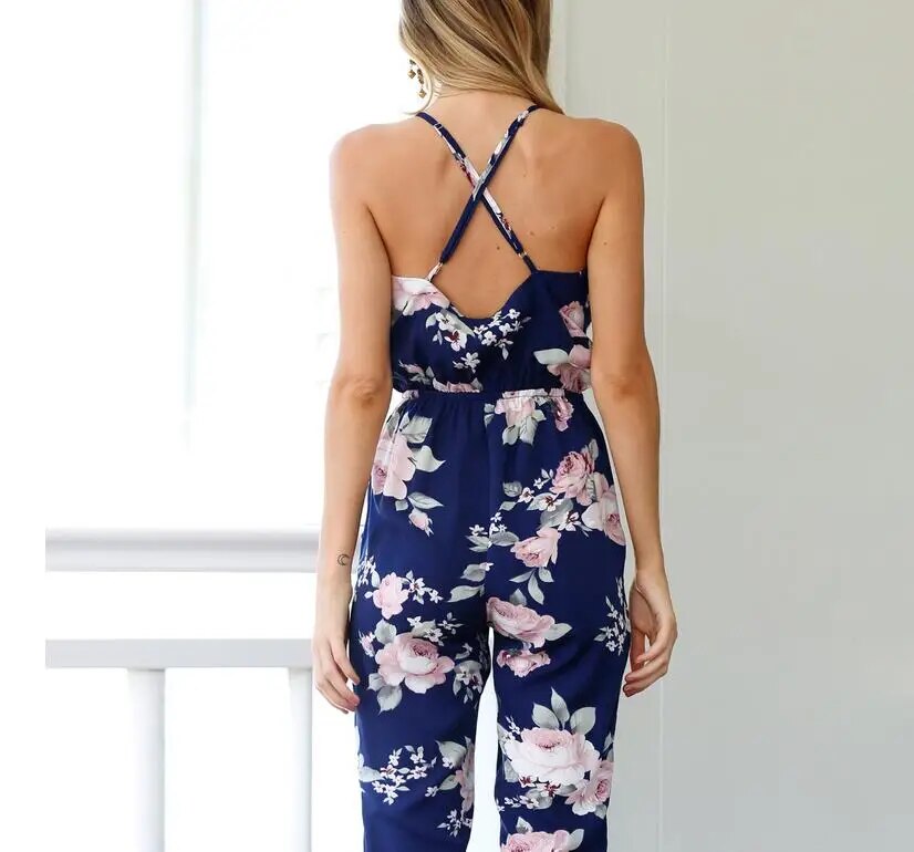 Eulalie - floral print summer ladies jumpsuit