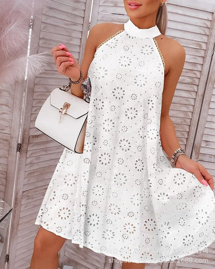 Casual Pleated Dress With Floral Print