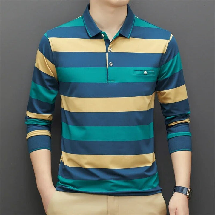 Casual Striped Checked Polo Shirt