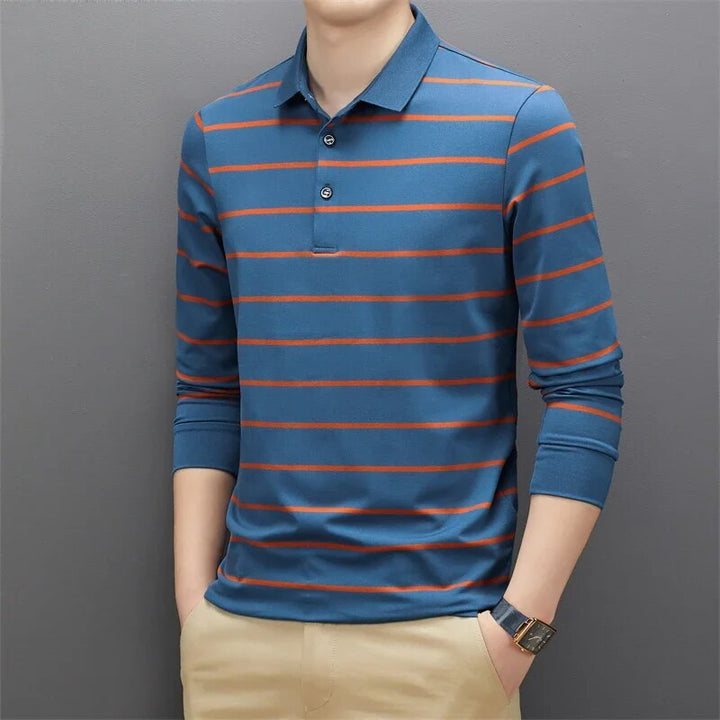 Men's Casual Long Sleeve Polo Shirt